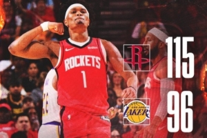 23分4板7助1断！火箭官方发布赢球海报：阿门荣登封面