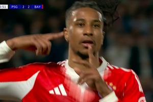 超级回合制！奥利塞突破劲射破门，拜仁扳平比分，客场2-2巴黎！